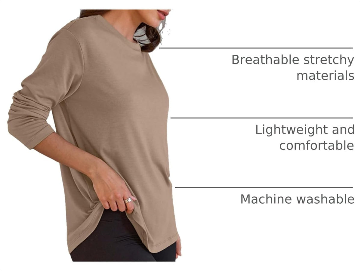 Trendy Queen Womens Oversized Long Sleeve Shirts Fall Tops 2026 Basic Tees